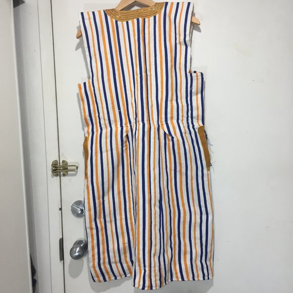 VINTAGE SLEEVELESS STRIPE MIDI DRESSES SIZE M - Picture 3 of 11